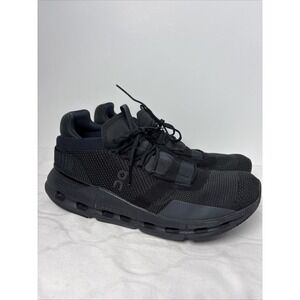 On Cloudnova Running Shoes Women Size 11 D Black Eclips Lace Up Sneakers